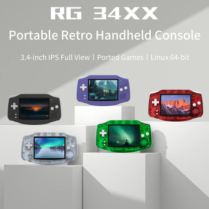 ANBERNIC RG 34XX Console di gioco portatile Schermo IPS 720*480 da 3,4 pollici Linux 64 bit 3500 mAH Bluetooth RG34XX Lettori di videogiochi retrò
