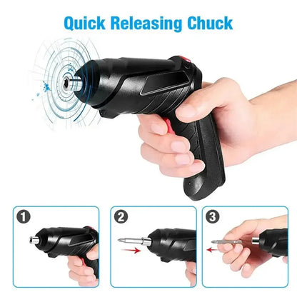Set di Utensili Elettrici 3.6v per Manutenzione Domestica, Mini Trapano Elettrico con Batteria al Litio di Grande Capacità, Cacciavite Cordless per Uso Domestico ﻿