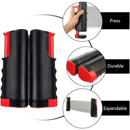 Set Da Ping Pong Portatile Con Rete Retrattile E Borsa Per Il Trasporto Quaranta Palline Per Interni Ed Esterni