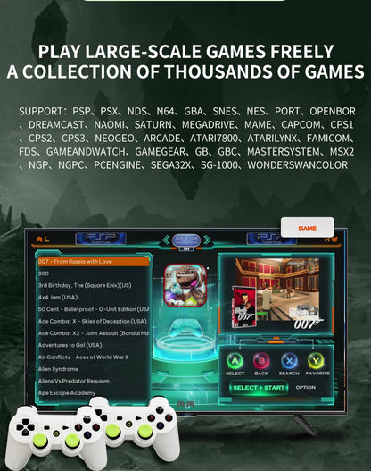 Nuova Console di Gioco Coopreme Y7 X7 128G 2026 con Sistema Linux, Video 4K, TV Box, Controller Wireless, Giochi Retro 10000+ e Supporto PSP