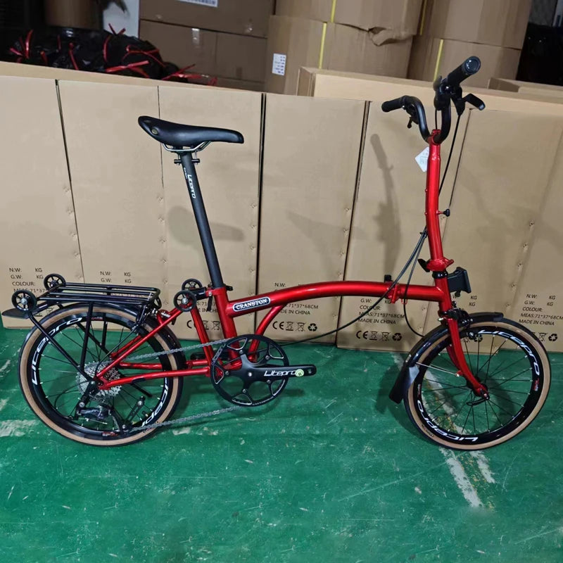 Bicicletta Pieghevole 20 Pollici Da Donna Leggera A 9 Velocità Portatile E Retrò