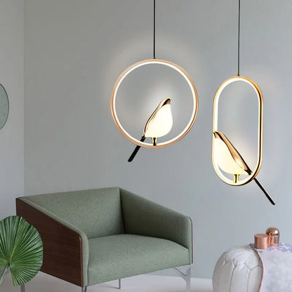 Lampada Sospensione Led Argento Dorato Interni Design Moderno Per Letto e Soggiorno Alimentazione AC 85 265 Volt
