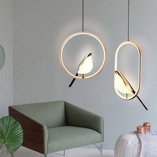 Lampada Sospensione Led Argento Dorato Interni Design Moderno Per Letto e Soggiorno Alimentazione AC 85 265 Volt