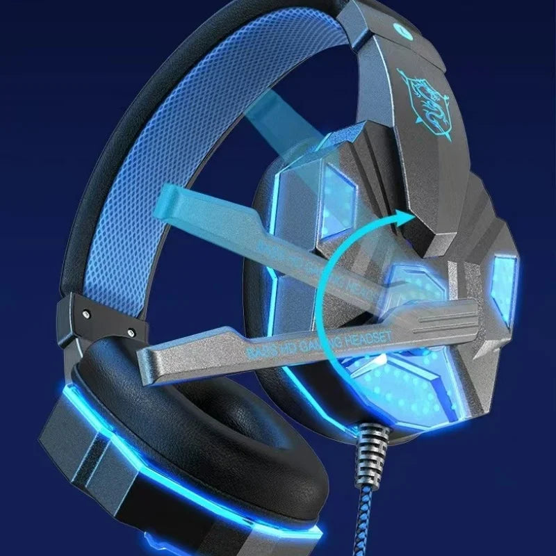 Cuffie da Gaming RGB HOMEFISH SY830MV con Microfono, Cuffie Cablate Over-Ear Leggere per PC, PS5, Xbox, Switch