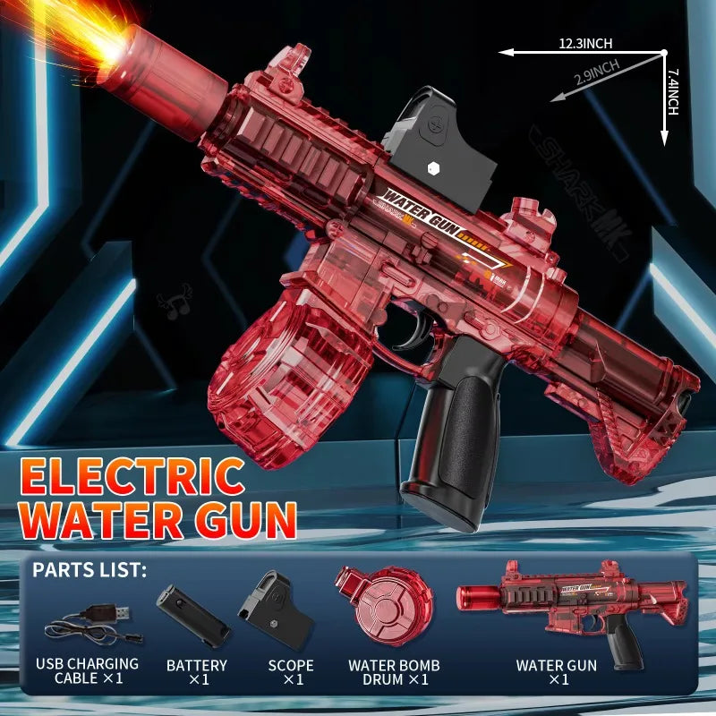 Pistola Ad Acqua Elettrica M416 Con LED Per Simulazione Fuoco Grande Capacità Giocattolo Estivo Per Bambini