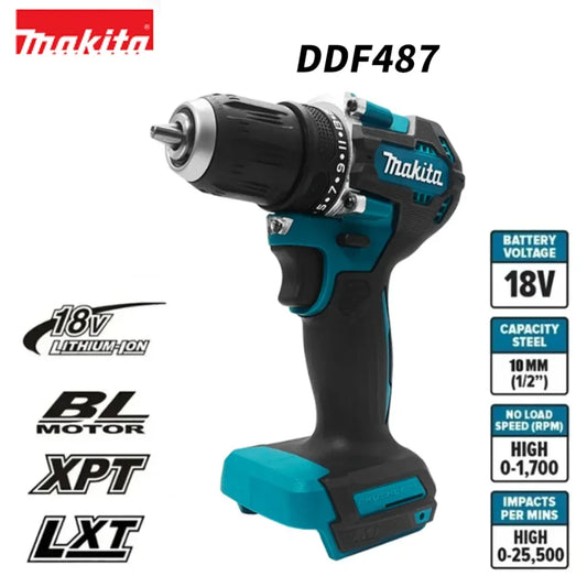 Makita originale DDF487 trapano avvitatore a batteria cacciavite a percussione elettrico senza spazzole utensile elettrico ricaricabile 18V