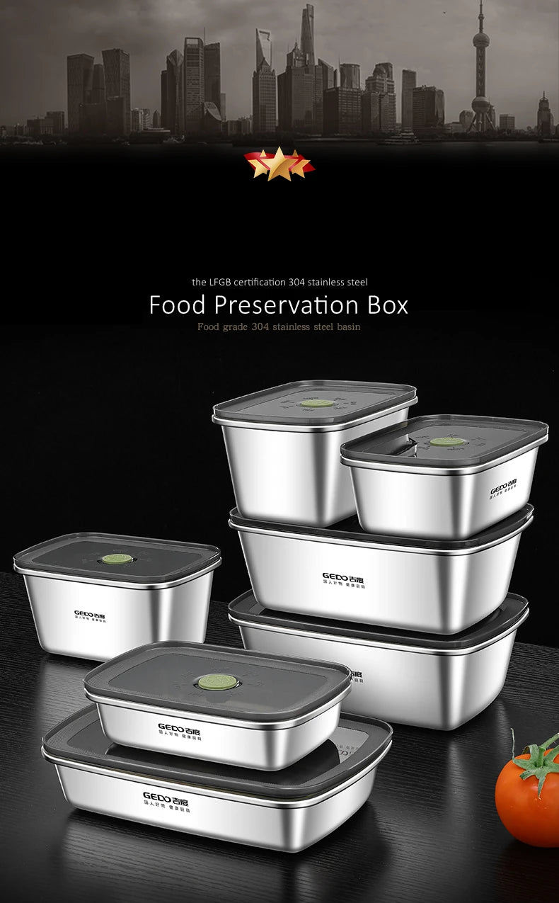 Contenitore Per Alimenti In Acciaio Inox 304 Lfgb Sottovuoto Leggero Capacità da 500ml a 1600ml