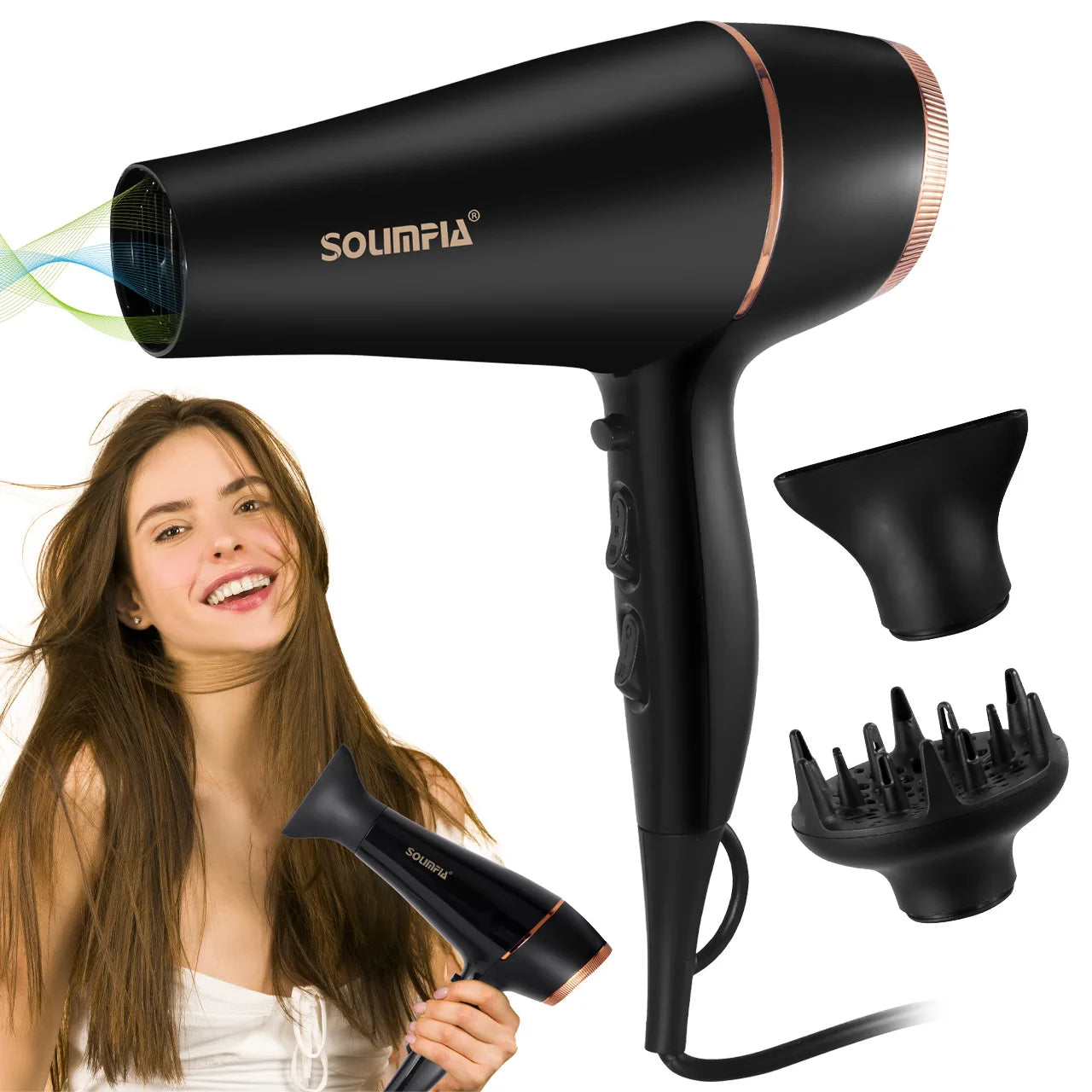 Asciugacapelli professionale a 6 livelli per salone di grado industriale, asciugatura rapida, strumento per lo styling dei capelli ad alta temperatura, barbecue per la casa