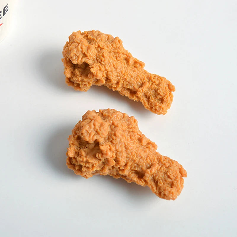 Portachiavi Con Cibo Imitato Pepite Fritte E Gamba Di Pollo Ciondolo Regalo Originale