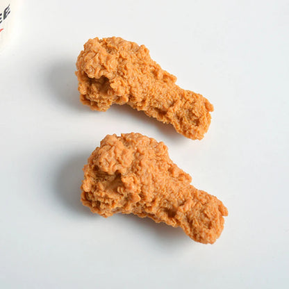 Portachiavi Con Cibo Imitato Pepite Fritte E Gamba Di Pollo Ciondolo Regalo Originale