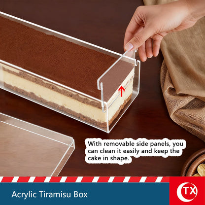 Contenitore Per Tiramisù In Acrilico Trasparente Riutilizzabile Per Pasticceria E Dessert