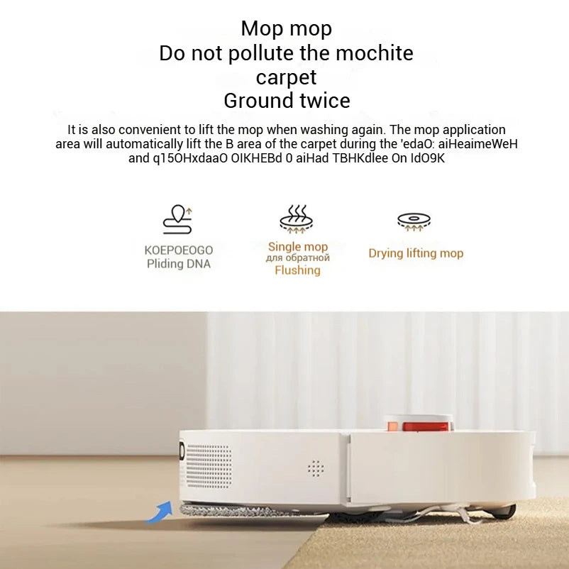XIAOMI MIJIA Robot Aspirapolvere Autonomo H40, Pulizia Intelligente per la Casa, Spazzamento ad Alta Velocità, Pulizia Rotante, Aspirazione Ciclonica 10000PA, Laser LDS