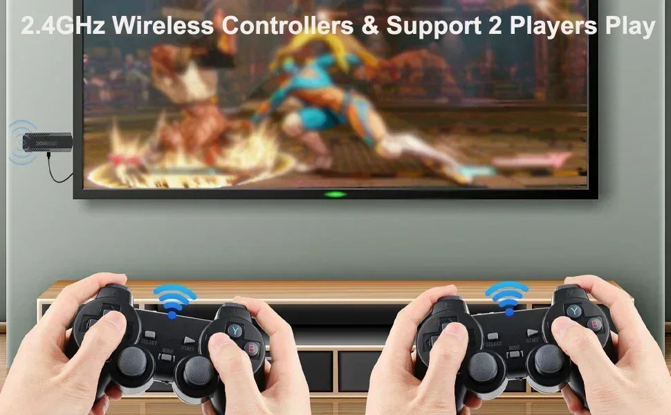 X2 Plus Game Stick 4K HD 2.4G Retro Console per videogiochi Controller wireless TV 50 Emulatore per giochi PS1/N64/DC 128G