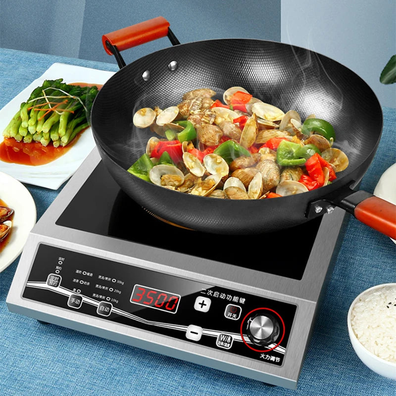 Fornello A Induzione Singolo 3500 W Con Controllo Pulsante E Piano In Cristallo Nero YS3505