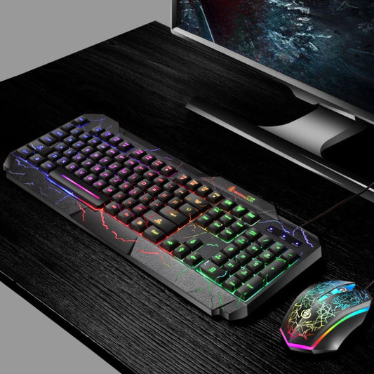 Combo Tastiera Meccanica Da Gaming Cablata Con Led Retroilluminata E Mouse Incluso