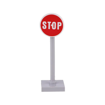 18 set MOC Street Traffic Building Blocks City Road Segnali stradali Blocchi Giocattoli Segnaletica classica Scheda di avvertimento Mattoni Parti di giocattoli