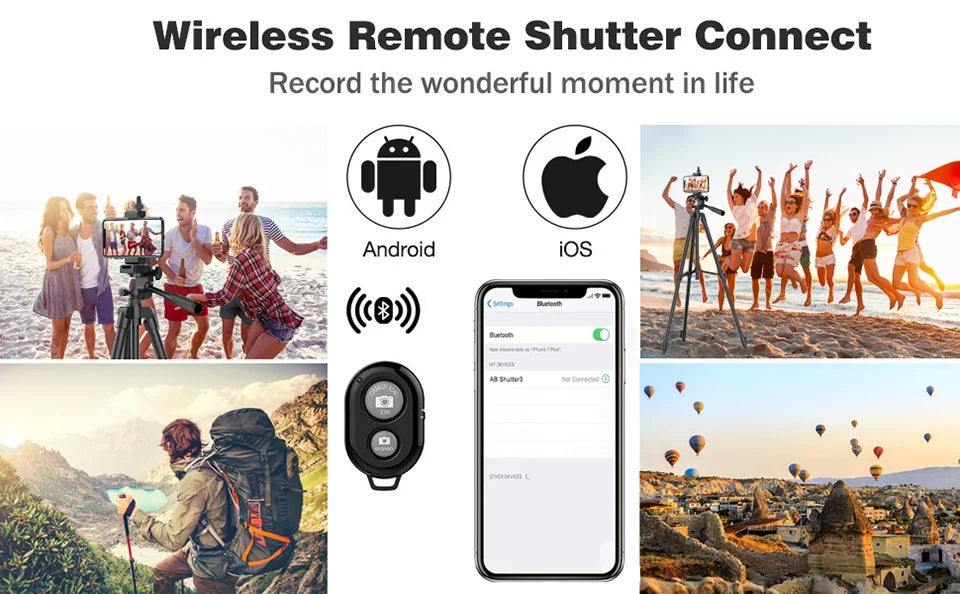 Treppiede Per Smartphone In Alluminio 102 Cm Con Registrazione Video E Supporto Fotografico Universale Bluetooth