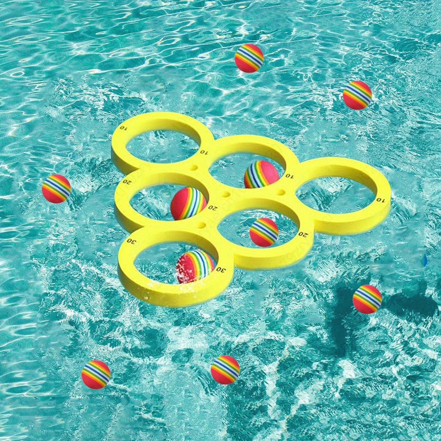 Set di Giochi di Lancio per Piscina 11 Pezzi Giocattoli Galleggianti per Sport Acquatici in Famiglia