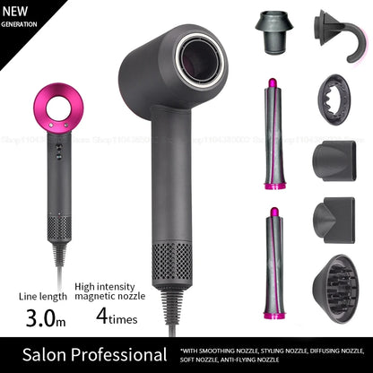 Accessorio Professionale Senza Lame per Asciugacapelli Dyson, Ioni Negativi, Asciugatura Rapida, Potente, per Casa, con Funzione Anti-Crespo, Elettrico