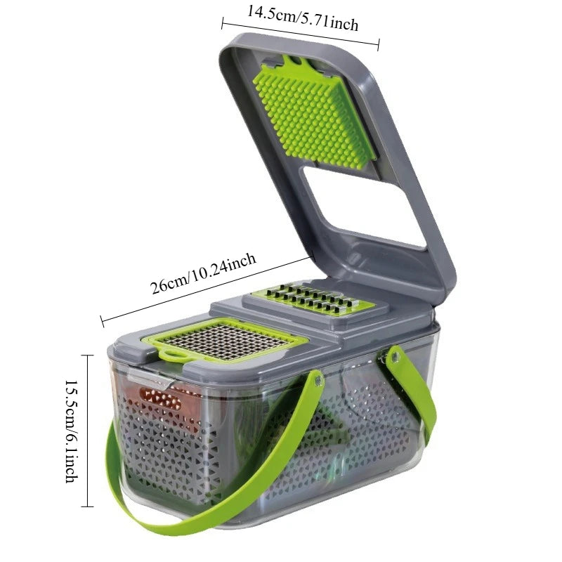 Tritatutto Multifunzione 16 In 1 Con Impugnatura Grattugia Affettatrice Verdure Utensile Cucina