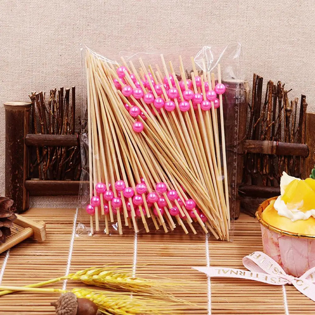 100 Spiedini di Bambu per Buffet Sposi e Finger Food Bastoncini Usa e Getta per Decorazioni Catering