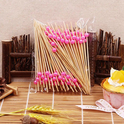 100 Spiedini di Bambu per Buffet Sposi e Finger Food Bastoncini Usa e Getta per Decorazioni Catering