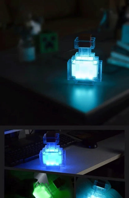 Luce Notturna Ricaricabile a 7 Colori in Design Bottiglia di Medicina Liquida per Camera da Letto