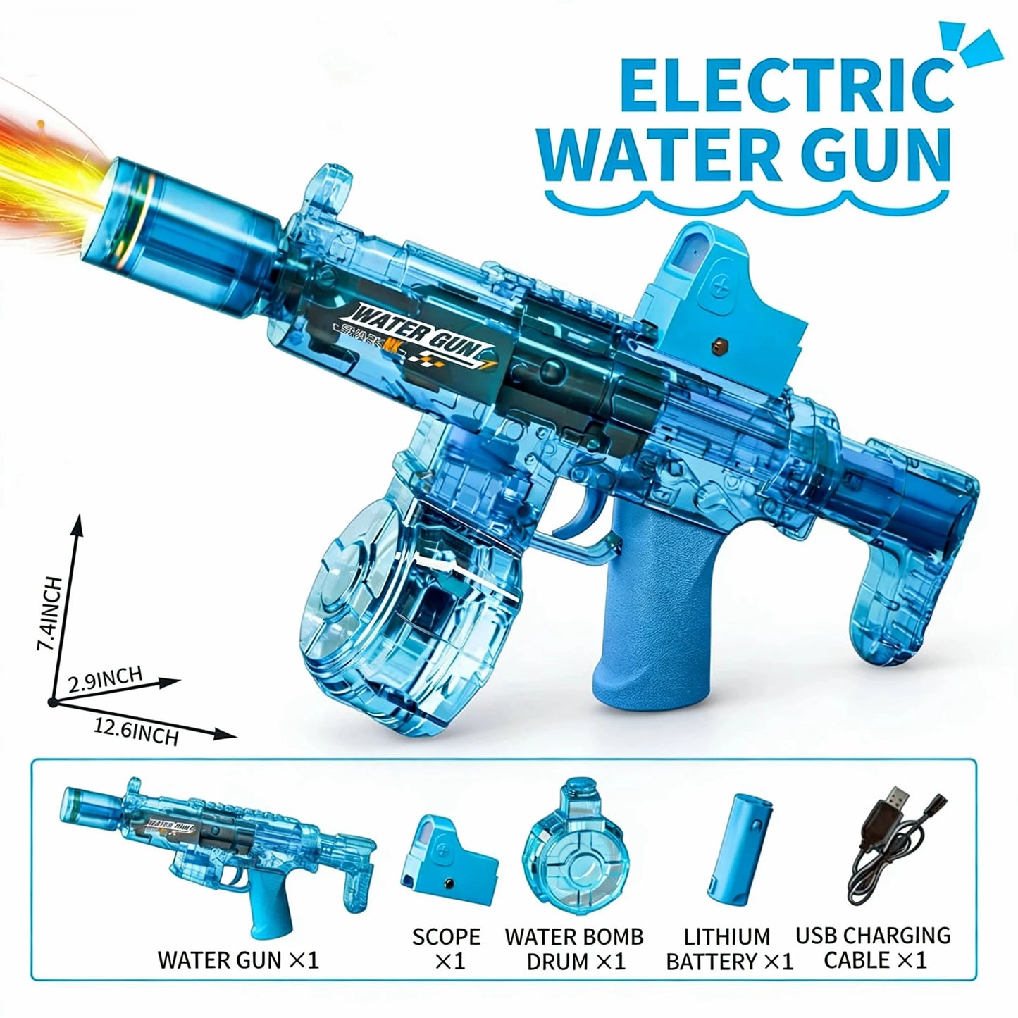 Pistola Ad Acqua Elettrica Con Sensore Automatico E Luci Giocattolo Estivo Per Bambini Sulla Spiaggia