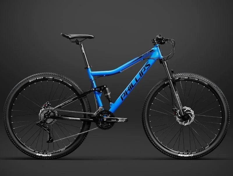 Bici MTB Doppio Ammortizzatore Adulti, Ruote 26 27.5 29, Freno a Disco, 24-30 Velocità per Tutte le Strade