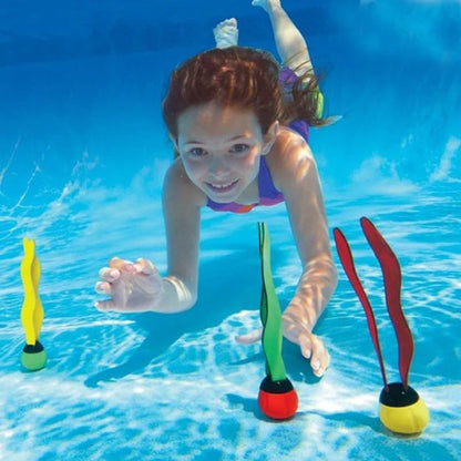 Set Di Tre Giochi Da Immersione Per Piscina Per Bambini A Forma Di Pianta Oceanica Per Allenamento