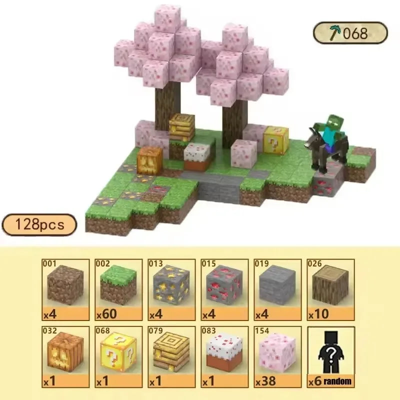 Blocchi magnetici Mine World Cube Magnet World Set per bambini di età 3+ Modello fai da te Stelo per bambini Miglior giocattolo sensoriale Montessori