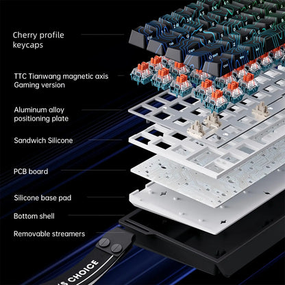 Mchose Ace 68 Tastiera Meccanica Con Interruttore Hall Magnetico Trigger Rapido Programmabile RGB 8K Hz