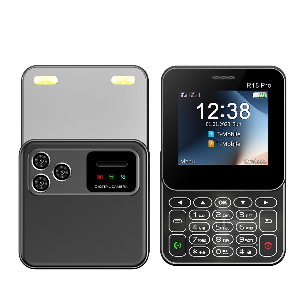 Telefono Mini Dual Sim Con Schermo Rotante Da 2,4 Pollici Slider Torcia E Funzione Blocco Contatti