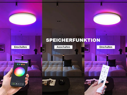 Plafoniera Led Dimmerabile con Controllo Remoto Rgb Bluetooth Tuya per Interni Alexa