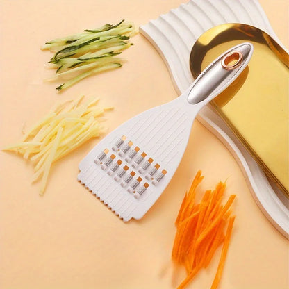 Affettatrice Multifunzionale in Acciaio Inox per Patate Cetrioli Carote Taglio Sottile Facile da Usare