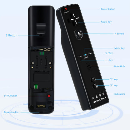 Set controller 2 in 1 per Nintendo Wii Joystick Motion Plus opzionale Gamepad remoto wireless con custodia in silicone Videogioco