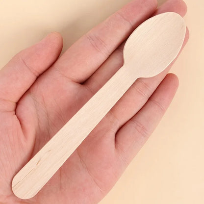 Set Posate Monouso In Legno 50 Pezzi Cucchiaio E Forchetta Per Matrimoni Compleanni Feste