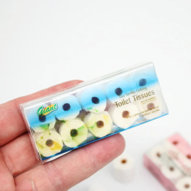 Rotolo Di Carta Igienica In Miniatura Scala 1 12 Per Casa Delle Bambole Accessorio Decorazione Bagno Giocattolo