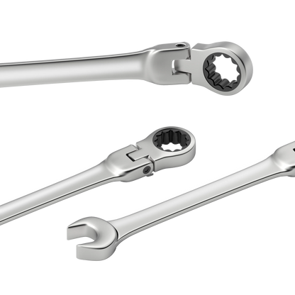 WOZOBUY Set di chiavi a cricchetto con testa flessibile - Chiavi combinate a cricchetto metriche Set di chiavi per ingranaggi CrV Set di strumenti di riparazione per chiavi per auto