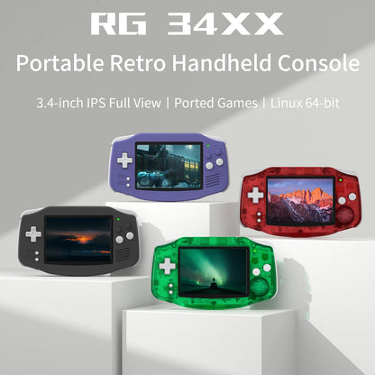 ANBERNIC RG 34XX Console di gioco portatile Schermo IPS 720*480 da 3,4 pollici Linux 64 bit 3500 mAH Bluetooth RG34XX Lettori di videogiochi retrò