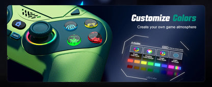 Controller per PS5 Pro/Slim/PC con RGB, Joystick Wireless per Giochi con Funzioni Marco/Turbo, Senza Drift, Effetto Hall, Tasti Posteriori Programmabili