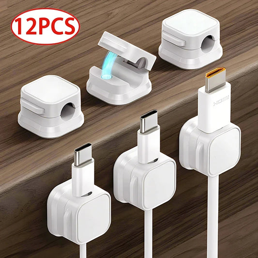 Portacavi magnetico con clip per cavi, porta cavi adesivo, organizer per cavi per la gestione della scrivania dell'home office