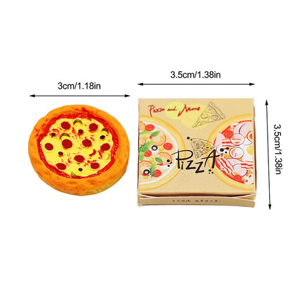 1Set 1:12 Casa delle bambole in miniatura Pizza con scatola di imballaggio Modello da cucina Accessori alimentari per la decorazione della casa delle bambole Giochi di imitazione Giocattoli regalo