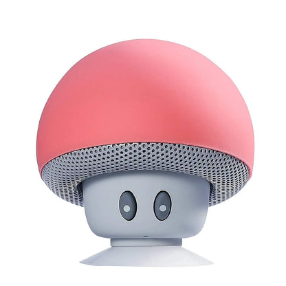 Mini Altoparlante Bluetooth Rosa Portatile Con Design Funghetto E Supporto Ventosa Per Telefono E PC