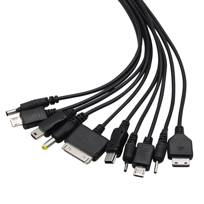 Cavo caricabatterie universale da USB a multi-spina per telefono cellulare Cavo USB da 10 a 1 per Samsung Xiaomi Huawei Google Cavo caricabatterie OPPO Vivo