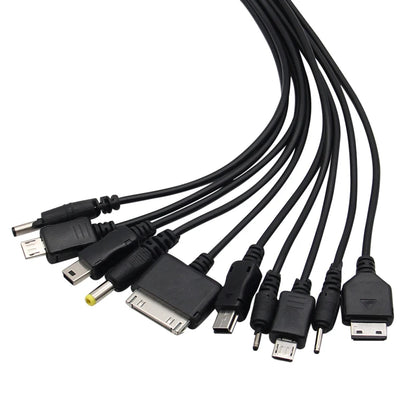Cavo caricabatterie universale da USB a multi-spina per telefono cellulare Cavo USB da 10 a 1 per Samsung Xiaomi Huawei Google Cavo caricabatterie OPPO Vivo