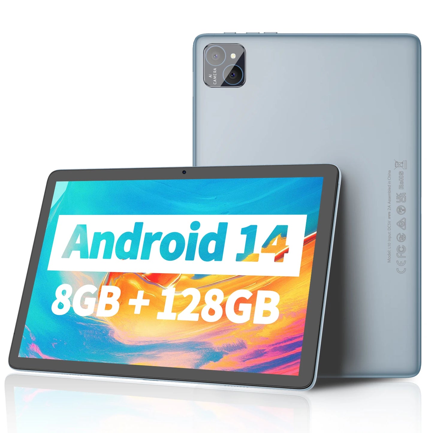 Pritom Tab11 Tablet Android 14 Da 10 Pollici Con 8 GB RAM E 128 GB ROM Octa Core WiFi 5G Tastiera E Custodia