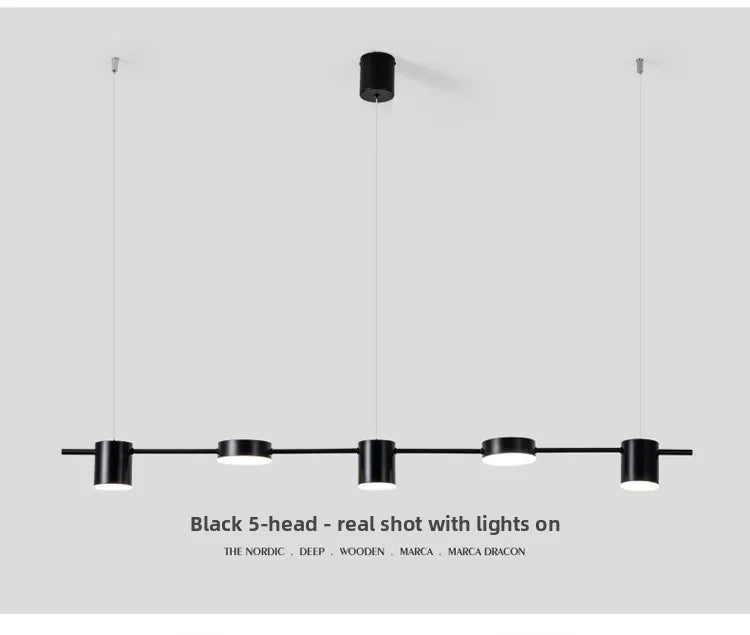 Lampada A Sospensione Postmoderna Tre Teste Per Ristorante In Ferro Nero E Oro Illuminazione Minimal Nordica Di Lusso