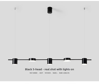 Lampada A Sospensione Postmoderna Tre Teste Per Ristorante In Ferro Nero E Oro Illuminazione Minimal Nordica Di Lusso
