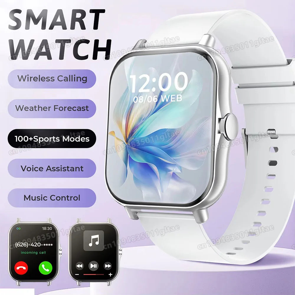 Nuovo Smartwatch con Chiamata BT, Monitoraggio Salute e Sonno, Schermo HD da 1.80'', Orologio Intelligente per Bambini, Impermeabile, Braccialetto Sportivo alla Moda per Donne e Uomini